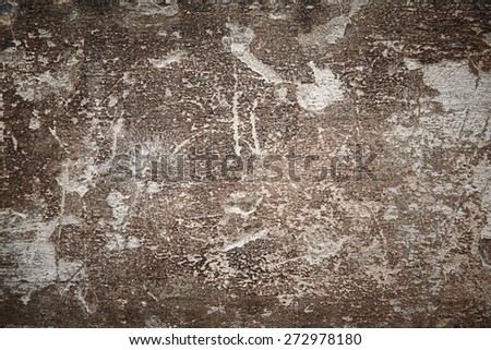 Dirty, old and scraped concrete wall. Decorative, textured effect background, wallpaper or base for graffiti composition. Construction and urban scene concept.