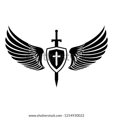 Christian Angelic Wings Tattoo, Logo Highly Customizable