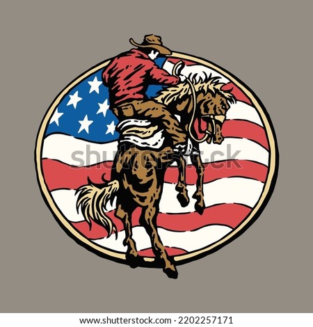 an illustration of the American cowboy