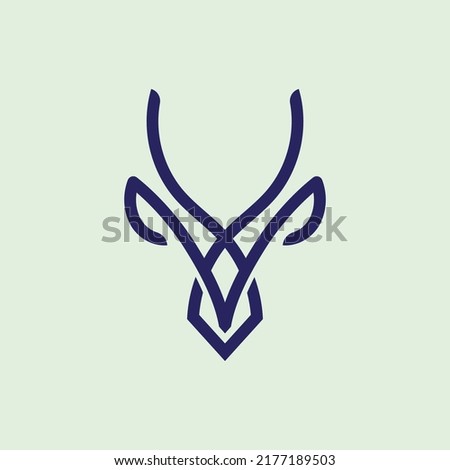abstract gazelle head geometric vector