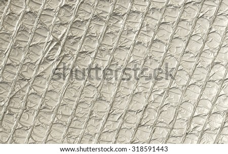 Close up of silver foil insulation