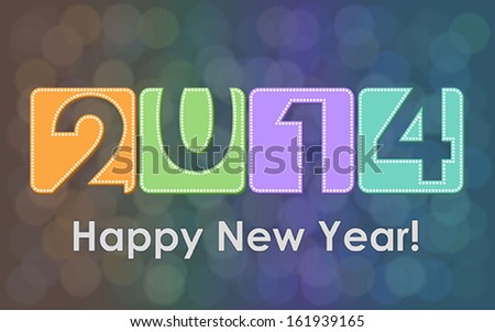 Holiday congratulatory New Year\'s text on beautiful dark background