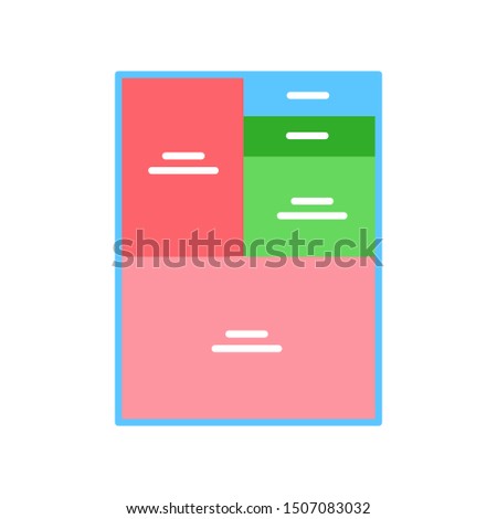Treemap line color icon. Hierarchical data presentation method. Sign for web page, mobile app, button, logo. Vector isolated element. Editable stroke.