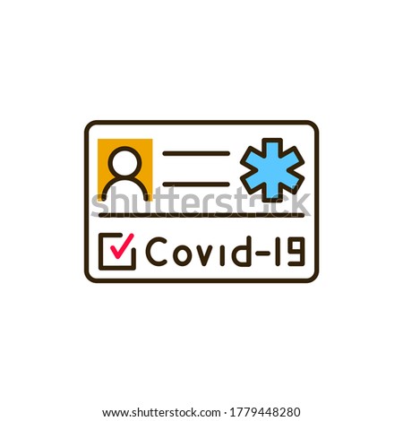 Medical certificate of vaccination covid color line icon. Safe travel. Pictogram for web, mobile app, promo. UI UX design element.