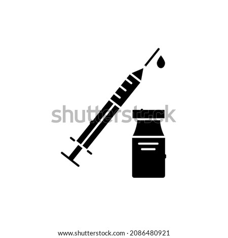 Syringe pen line color icon. Diabetes. Medical equipment concept. Vegan lifestyle. Editable stroke.