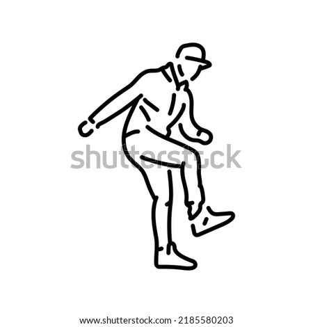 Man dancing dnb dance color line icon. Pictogram for web page, mobile app, promo.