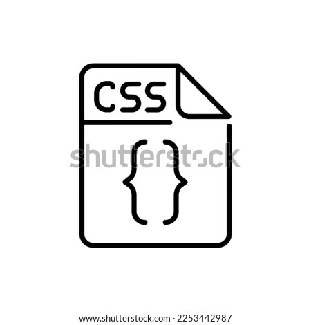 CSS file color line icon. Format and extension of documents.