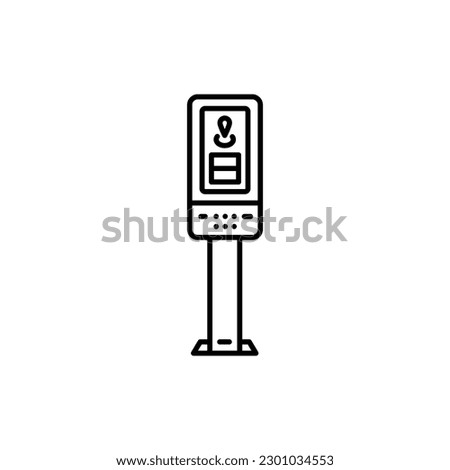 Self-service ticket machine black line icon. Pictogram for web page, mobile app, promo.