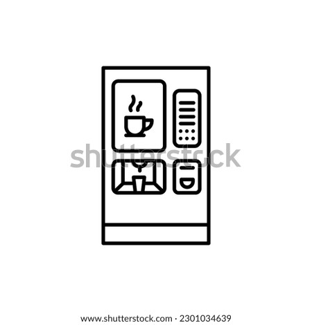 Self-service coffee machine black line icon. Pictogram for web page, mobile app, promo.