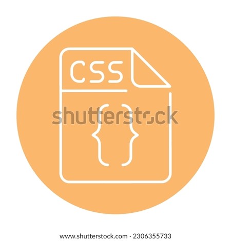 CSS file color line icon. Format and extension of documents.