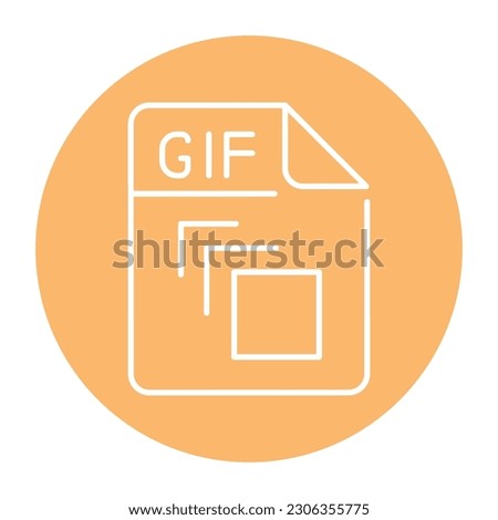 GIF file color line icon. Format and extension of documents.