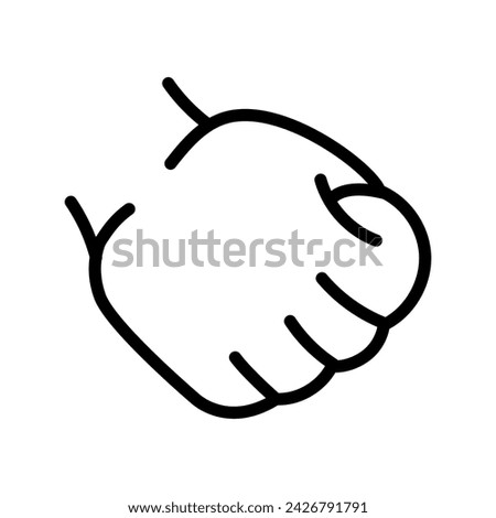 Cartoon gesture line icons set. Character hand. Vector isolated element. Editable stroke.