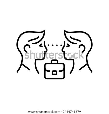 Eye contact line black icon. Sign for web page, mobile app, button, logo. Vector isolated button. Editable stroke.