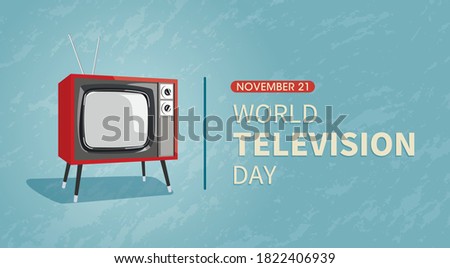 Vintage television cartoon vector illustration.  World Television Day illustration.  Suitable for greeting card, poster and banner.