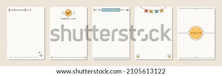Set of planners and to do list. Template for notebooks, agenda, schedule, planners, checklists, cards and other stationery.