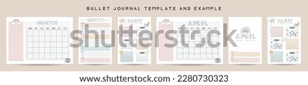 Bullet journal template. Vector illustration.