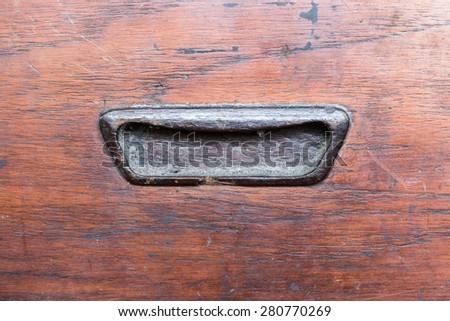 Old wooden drawer.