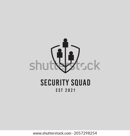 security squad logo with people shaped logo design illustration