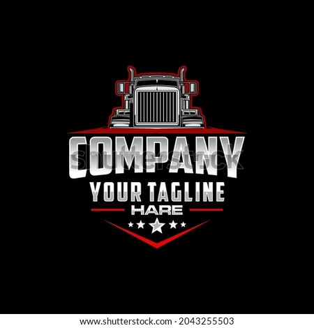 semi truck logo emblem logo template