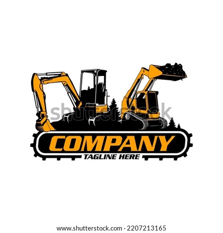 mini excavator logo skid steer  logo