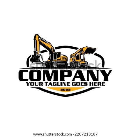 mini excavator logo skid steer  logo