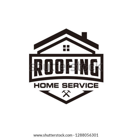 Vintage roofing or home service logo design inspiration - vector