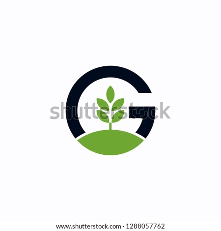 Green tree letter G Logo design inspiration - vector