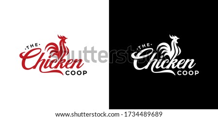 Chicken Coop Typography Logo Design Template