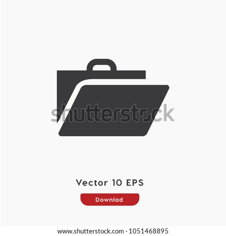 Portfolio icon, portfolio symbol icon vector, briefcase, bag, baggage icon. Linear style sign for mobile concept and web design. Briefcase symbol illustration. Pixel vector graphics - Vector.