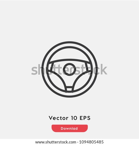 Steering wheel icon. Car, auto vector line icon. Automobile, machine, drive symbol.   Linear style sign for mobile concept and web design. Wheel symbol illustration. Pixel vector graphics - Vector.