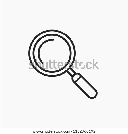 Magnifying icon. Magnify glass. Research, find icon vector. Lens, look magnifier, loupe sign. Linear style sign for mobile concept and web design. Search symbol illustration. vector graphics - Vector