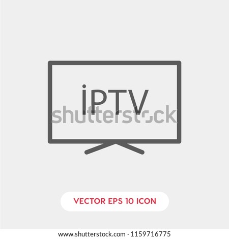 ip tv vector icon, television symbol. Linear style sign for mobile concept and web design. ip and hd tv symbol logo illustration. vector graphics - Vector.