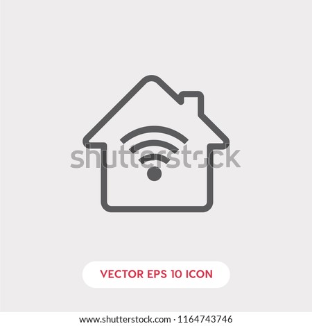 Smart house vector icon. Smart home symbol.  Linear style sign for mobile concept and web design. digital house symbol logo illustration. vector graphics - Vector.