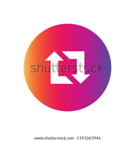 Instagram Repost icon vector. Instagram symbol. Linear style sign for mobile concept and web design. Repost symbol logo illustration. vector graphics - Vector.