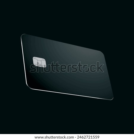 Vector mockup of plastic credit card with chip on transparent background. Easy editable.