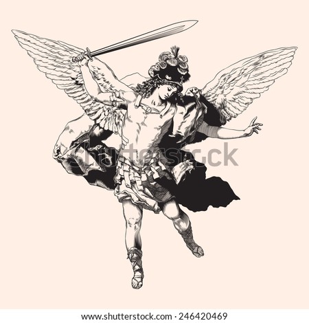 Archangel Michael. Vector illustration.