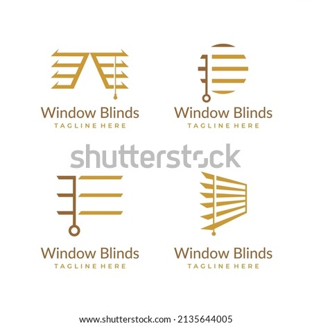 window blinds and shutters logo design vector set