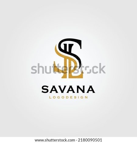 S L Letter logo design vintage  Stock fotó © 