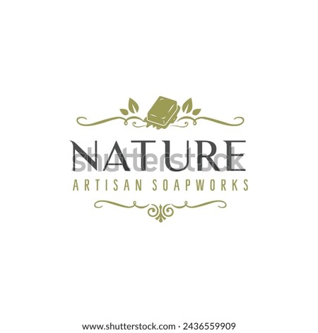 Natural Soap logo design with simple, elegant, and retro style.