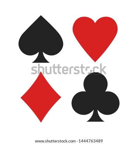 Suits of playing cards. Poker set, vector icons