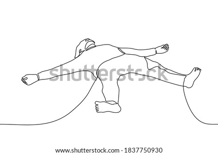 Image, Stock Photo Drunk man lying on messy cloth with smashed cake