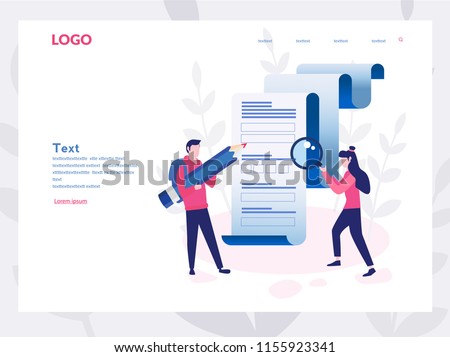 Concept people fill out a form, application form for employment. people select a resume for a job for web page, presentation, social media, documents. Vector illustration employee writes a summary