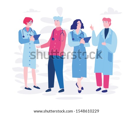 Medical insurance -internship jobs Best doctors, Vector illustration.for web banner, infographics, mobile website.  medical specialists team, doctors portraits.