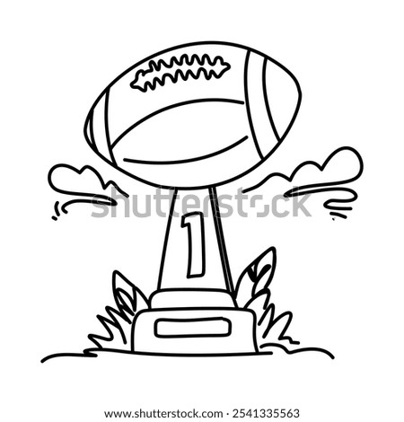 A simple yet bold line art design representing the Super Bowl, ideal for sports-related content or promotional materials