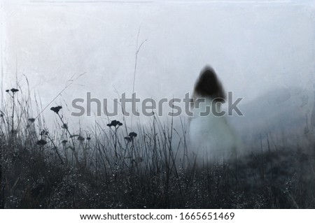 Similar – Image, Stock Photo Winter Run Silhouette Fog