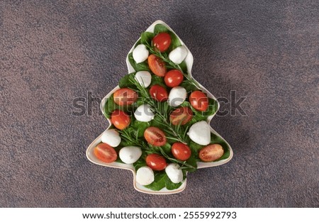 Similar – Foto Bild Caprese-Salat auf braunem Hintergrund