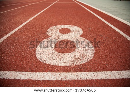 Athletics Track Lane Number eight 8