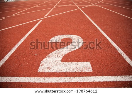 Athletics Track Lane Number two 2