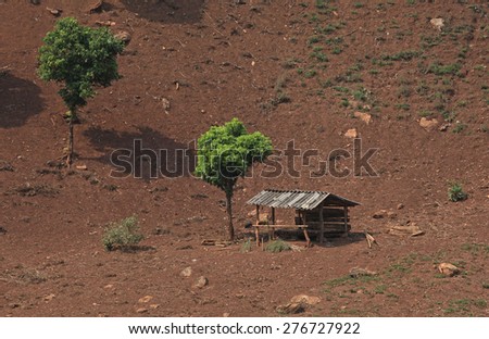 Isolated house on hill