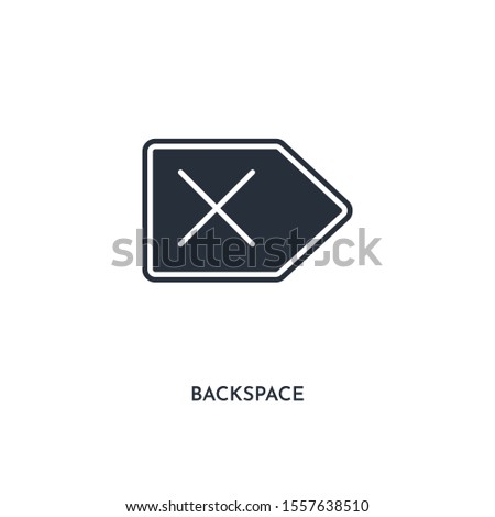 backspace icon. simple element illustration. isolated trendy filled backspace icon on white background. can be used for web, mobile, ui.